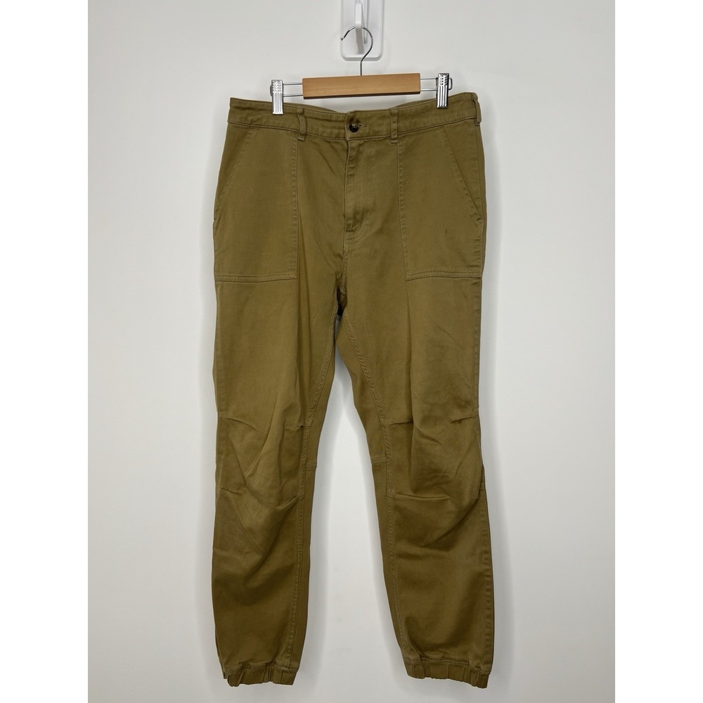 Faherty Utility Jogger Pants Womens 29 Khaki Stretch Terry Athleisure Casual